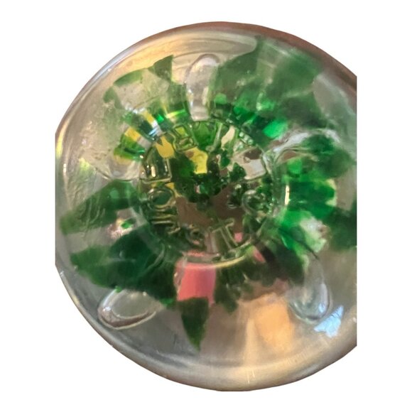 Vtg Joe St Clair Art Glass Paperweight, Multi Trumpet Flowers Controlled Bubbles - Picture 8 of 8